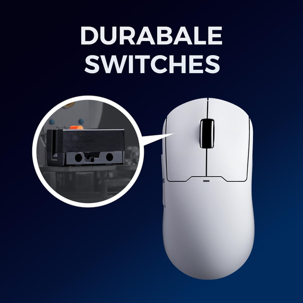 Игровая беспроводная мышь MCHOSE A5 v2 Ultra / Сенсор PAW3395 / Три режима подключения / 26 000 DPI / White 231 фото