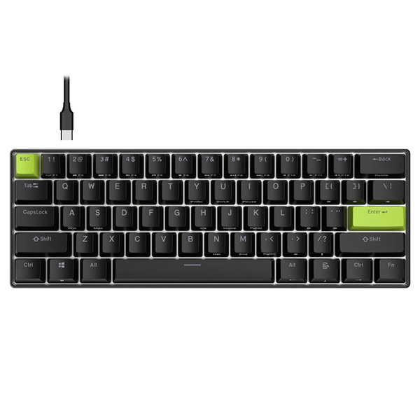 Ігрова магнітна дротова клавіатура Royal Kludge RK C61 / Mint Switch / Black   304 фото
