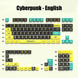 Кастомные PBT кейкапы Cyberpunk / 125 шт. / для механических и магнитных клавиатур / Yellow KC-5004 фото