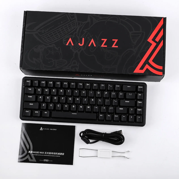 Ігрова дротова магнітна клавіатура AJAZZ AK680 MAX / RGB / Magnetic Switch / 1К / Black 6 фото