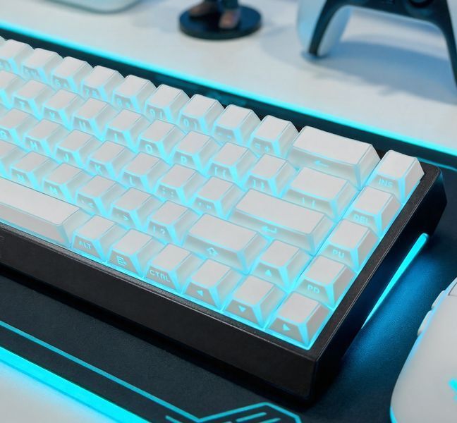 Кастомные кейкапы White Light Shadow / 136 клавиш / градиентный дизайн / для механических и магнитных клавиатур / White KC-5047 фото