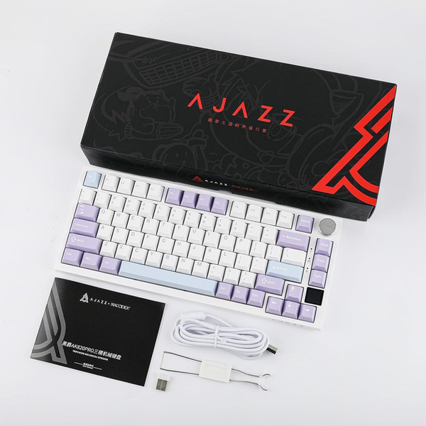Ігрова механічна бездротова клавіатура AJAZZ AK820 Pro / Три режими підключення / Flying Fish Switch / White 271 фото