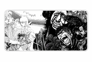 Большой игровой коврик для мыши Berserk Black White Collage / 900&times;400&times;4 мм / манга-дизайн / для мыши и клавиатуры / Black White MP-422 фото