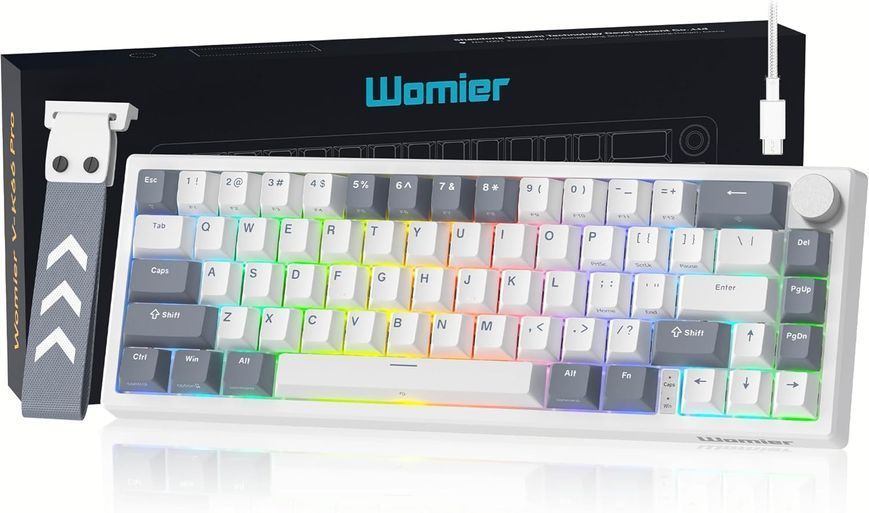Игровая механическая клавиатура Womier VK66 Pro / Проводное подключение / Womier POM Series Switches / Grey 381 фото