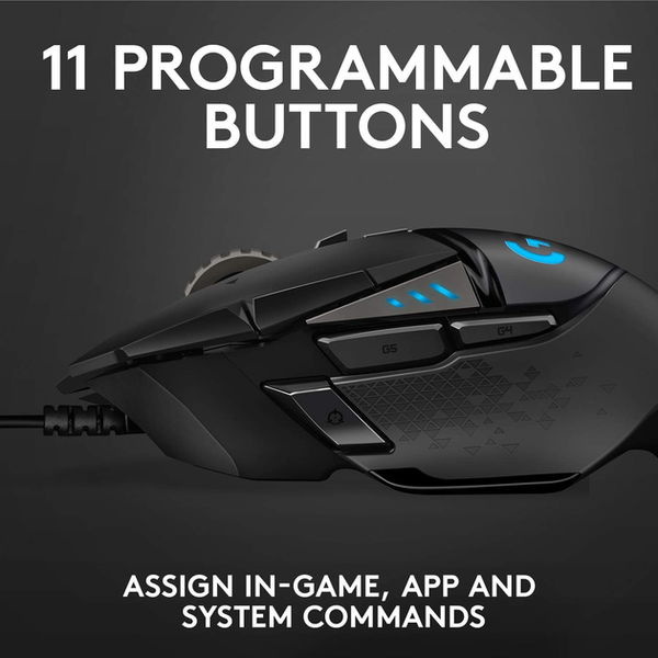 Ігрова дротова мишка Logitech G502 HERO / High Performance / Сенсор PMW3366 / 12 000 DPI / Black  97 фото