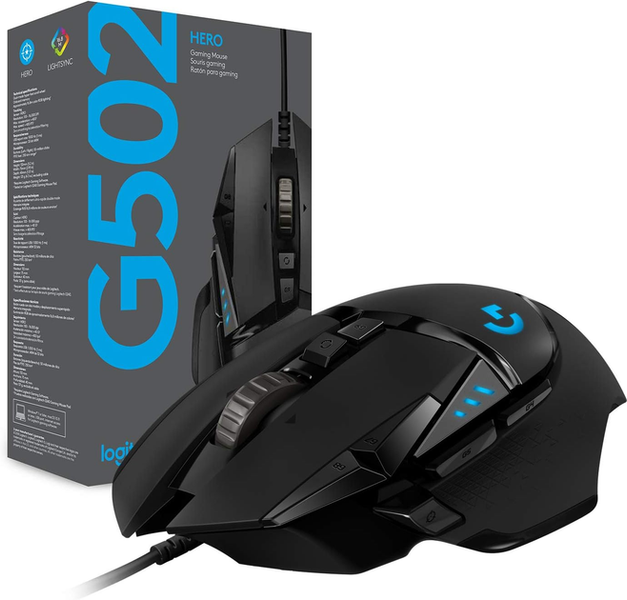 Ігрова дротова мишка Logitech G502 HERO / High Performance / Сенсор PMW3366 / 12 000 DPI / Black  97 фото