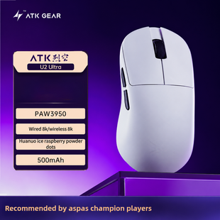 Ігрова бездротова мишка ATK Blazing Sky U2 Ultra / Два режими підключення / Сенсор PAW3950 / White 647 фото