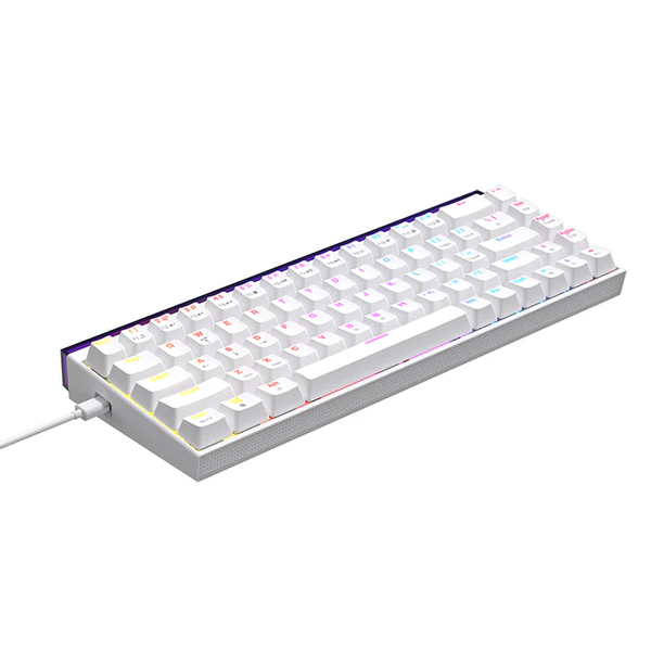 Ігрова механічна дротова клавіатура Ajazz NK68 / Red Switch / 65% / RGB / White 522 фото