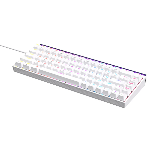Ігрова механічна дротова клавіатура Ajazz NK68 / Red Switch / 65% / RGB / White 522 фото
