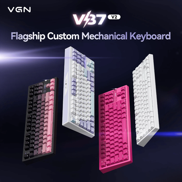 Ігрова бездротова механічна клавіатура VGN V87 V2 / Три режими підключення / Blizzard Switch / Pink 618 фото