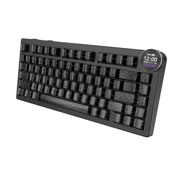 Беспроводная механическая клавиатура Ajazz AK820 V2 Pro / Три режима подключения / White Peach Switch / TFT Экран / Black AJ-820-V2-PRO фото