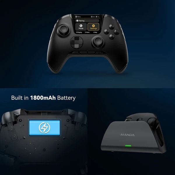 Бездротовий геймпад Manba One V2 Wireless Controller / Дисплей / RGB-підсвітка / Hall Effect / Black MN-ONE-V2 фото