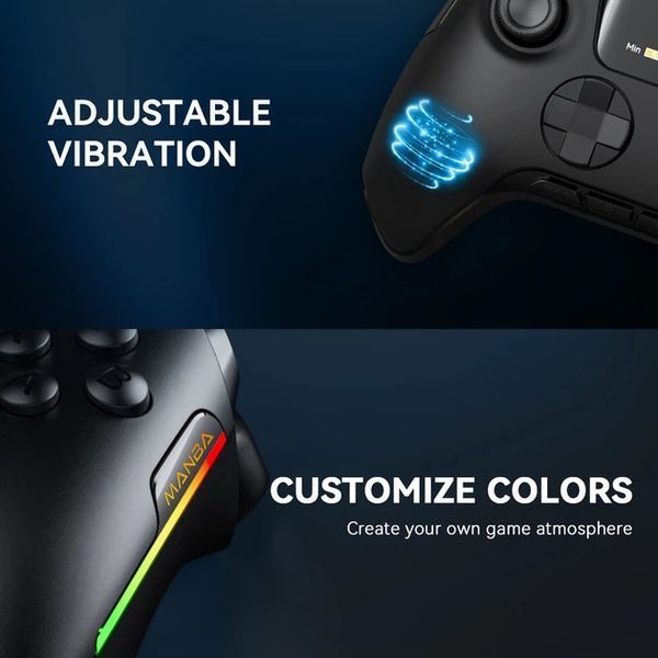 Бездротовий геймпад Manba One V2 Wireless Controller / Дисплей / RGB-підсвітка / Hall Effect / Black MN-ONE-V2 фото