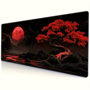 Игровой коврик для мыши и клавиатуры "Red Moon" / 30&times;70 см / Red 301 фото