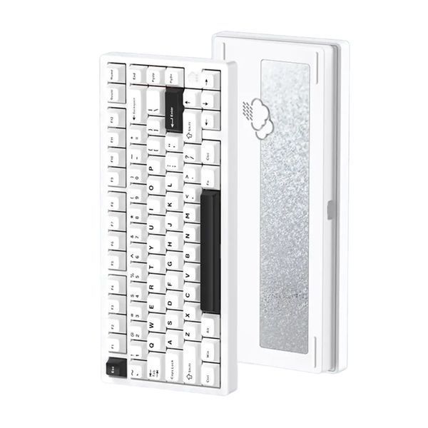 Игровая механическая клавиатура WOBKEY RAINY 75 PRO / Три режима подключения / Kailh Cocoa Switches / White 458 фото