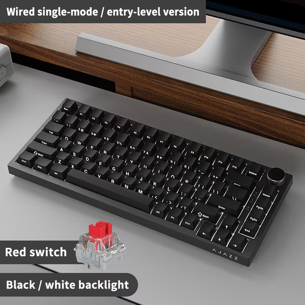 Ігрова механічна клавіатура Ajazz Ak820 / Дротове підключення / Side Engraved / Red Switch / Black 25 фото