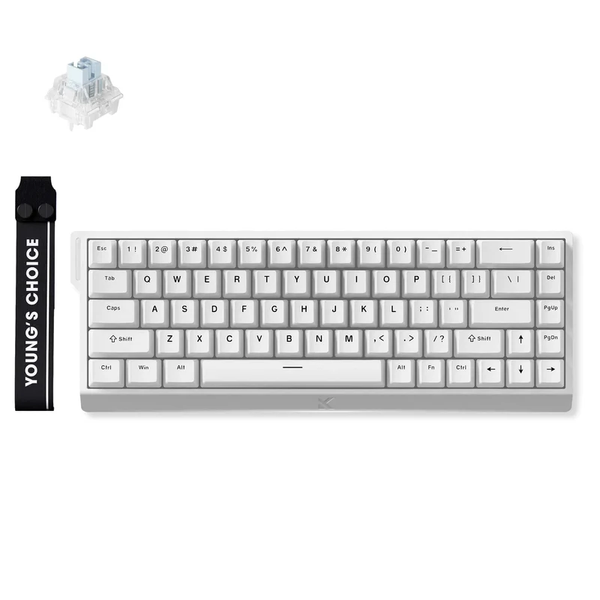 Игровая проводная магнитная клавиатура Mchose Ace68 / Ice Blue Magnetic Switch / White 211 фото