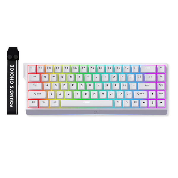 Игровая проводная магнитная клавиатура Mchose Ace68 / Ice Blue Magnetic Switch / White 211 фото