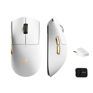 Беспроводная игровая мышь MCHOSE K7 Ultra / Три режима подключения / PAW3950 / 42 000 DPI / White Golden 200 фото