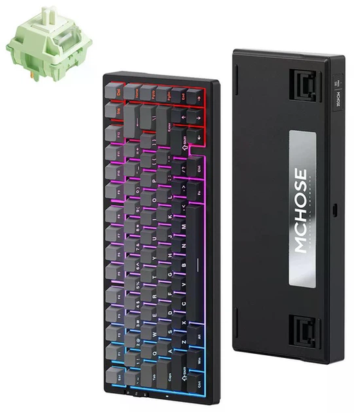 Ігрова механічна клавіатура Mchose G75 Pro / Три режими підключення / Matcha Latte V2 Switch / Black 545 фото