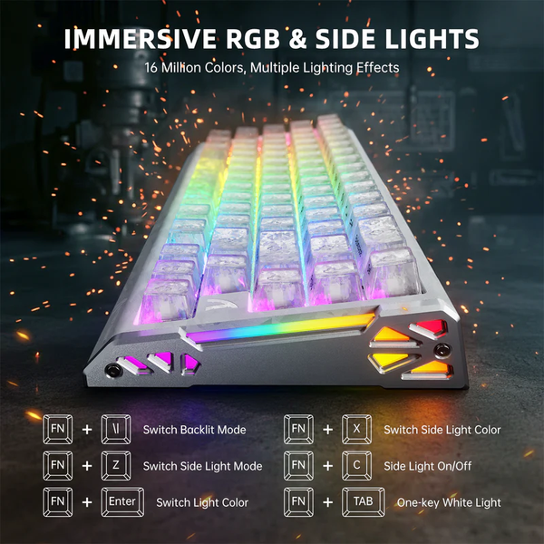 Игровая магнитная клавиатура ATTACK SHARK R68 HE / Проводное подключение / Magnetic Switch / White 587 фото