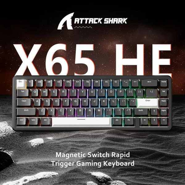 Игровая проводная магнитная клавиатура Attack Shark X65 HE / Magnetic Switch / 8К / RGB / 65% / Black 344 фото