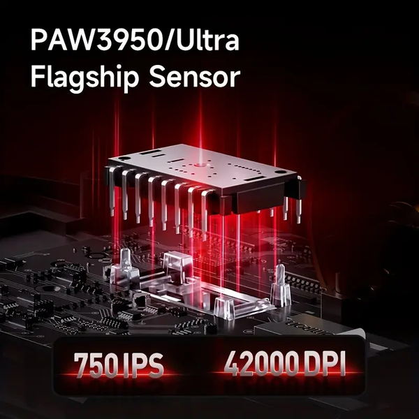 Беспроводная игровая мышь MCHOSE K7 Ultra / Три режима подключения / PAW3950 / 42 000 DPI / Black 201 фото