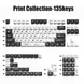 Кастомні PBT кейкапи Print Collection 135 шт. / графічний принт / для механічних і магнітних клавіатур / Black KC-5016 фото