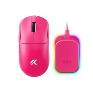 Игровая беспроводная мышка MCHOSE A7 v2 Ultra PLUS / Три режима подключения / Сенсор PAW3950Ti / 42000 DPI / Pink 64200 фото