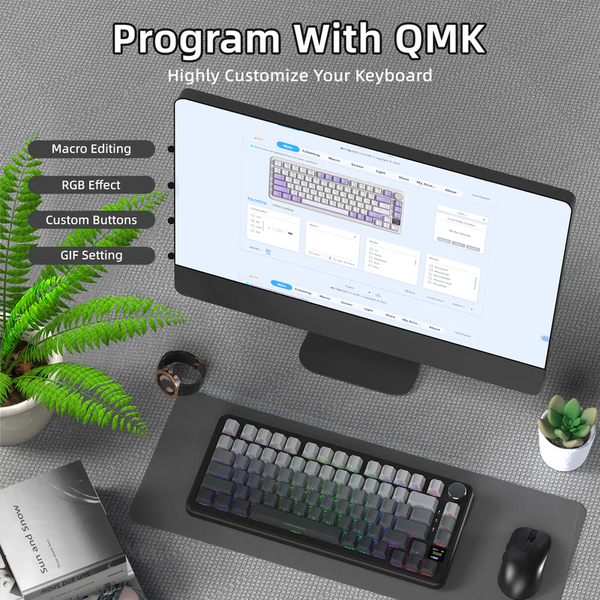Игровая механическая беспроводная клавиатура Attack Shark X85 Pro / Три режима подключения / Blueberry Switch / Black 512 фото
