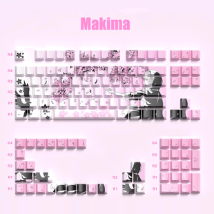 Кастомные PBT кейкапы Makima 125 шт. / Chainsaw Man дизайн / для механических и магнитных клавиатур / Pink KC-5021 фото