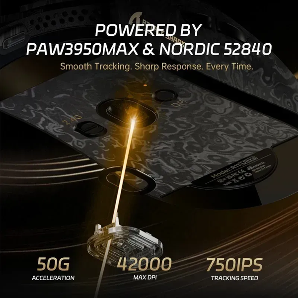 Ігрова бездротова мишка Attack Shark R11 Ultra / Три режими підключення / 42 000 DPI / Cенсор PixArt PAW3950MAX / Black 479 фото