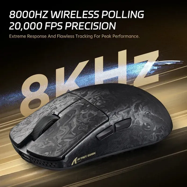 Ігрова бездротова мишка Attack Shark R11 Ultra / Три режими підключення / 42 000 DPI / Cенсор PixArt PAW3950MAX / Black 479 фото