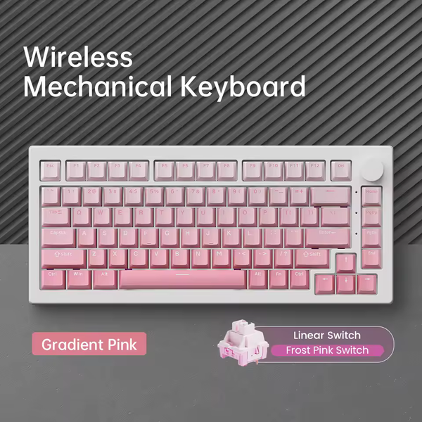 Ігрова механічна клавіатура Akko 5075 V3 / Три режими підключення / Frost Pink Switch / Pink 591 фото