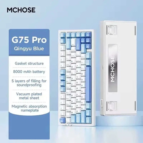 Игровая механическая клавиатура Mchose G75 Pro / Три режима подключения / Cabbage Tofu Switch / Blue 303 фото