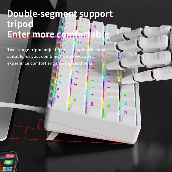 Ігрова дротова механічна клавіатура AK61 / Red Switch / Hot Swappable / 60% / White 361 фото