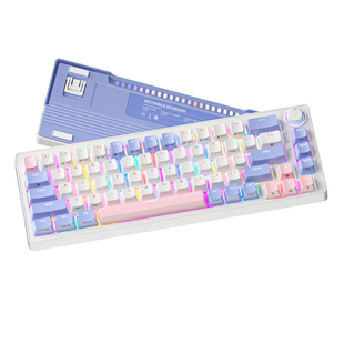 Игровая проводная механическая клавиатура Zifriend ZA68 / RGB / Mechanical Switch / 65% / Purple 357 фото