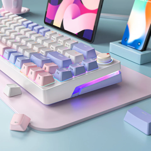Игровая проводная механическая клавиатура Zifriend ZA68 / RGB / Mechanical Switch / 65% / Purple 357 фото