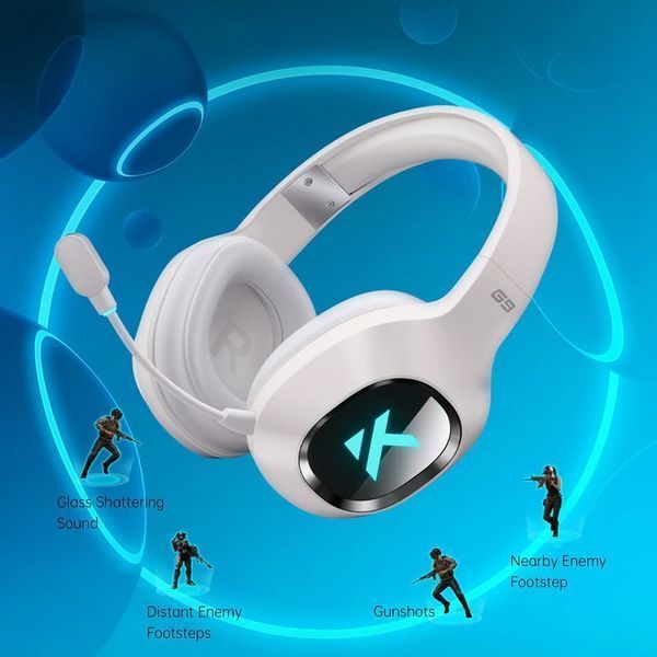 Игровые беспроводные наушники MCHOSE G9 Pro / Три режима подключения / RGB / White 623 фото