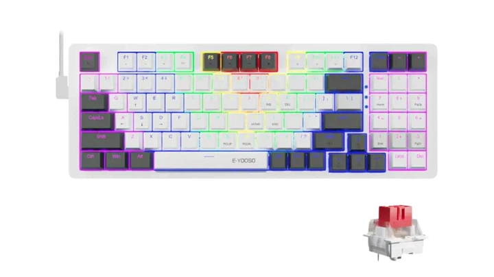 Игровая проводная механическая клавиатура E-YOOSO Z94 / Red Switch / RGB / Hot Swap / White 358 фото