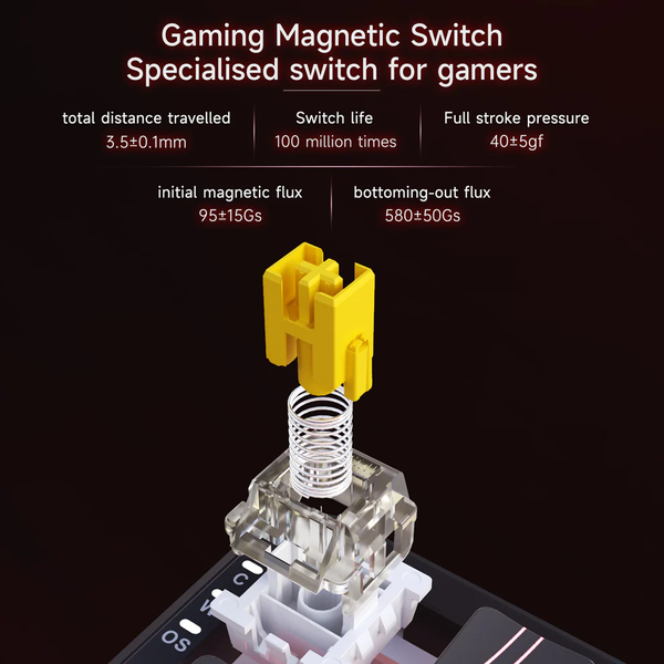 Ігрова магнітна клавіатура AJAZZ AK680 MAX / Три режими підключення / RGB / Magnetic Switch / 8К / Grey 370 фото