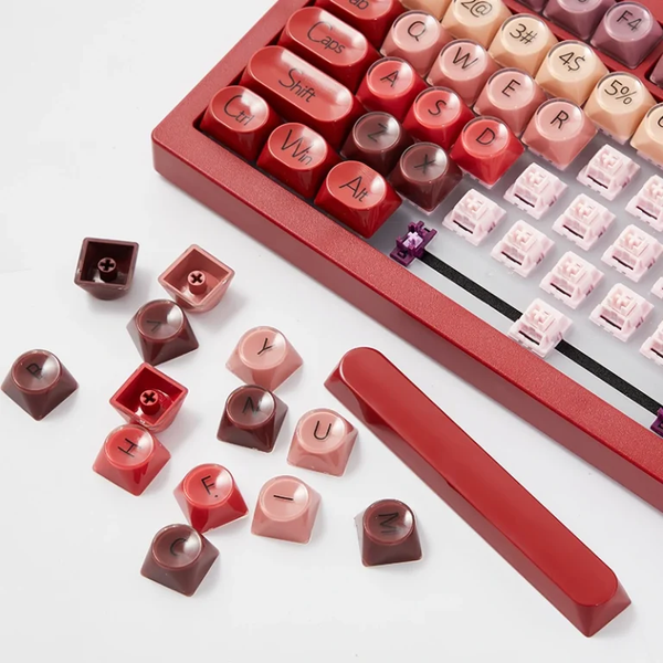 Ігрова механічна дротова клавіатура Veekos K75 / Frost Pink Switch / Hot-Swap / Red  321 фото