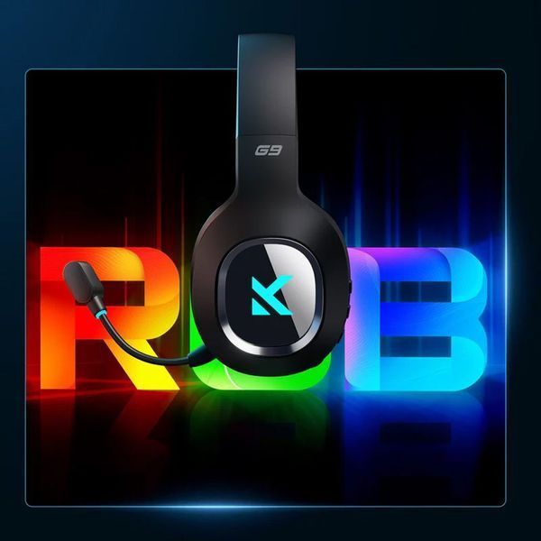 Ігрові бездротові навушники MCHOSE G9 Pro / Три режими підключення / RGB / Black 624 фото