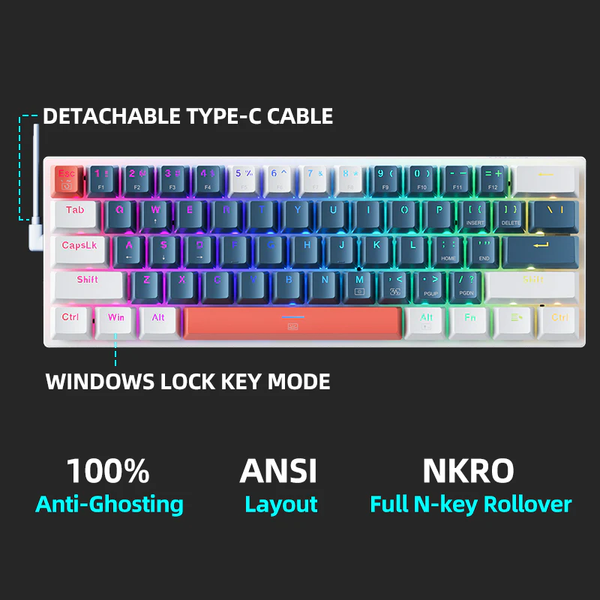 Игровая механическая проводная клавиатура Machenike K500-B61 / Red Switch / Hot Swapping 313 фото