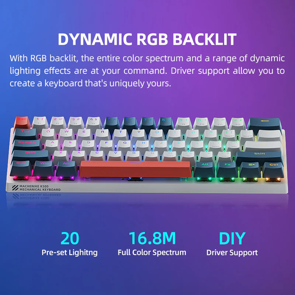 Игровая механическая проводная клавиатура Machenike K500-B61 / Red Switch / Hot Swapping 313 фото