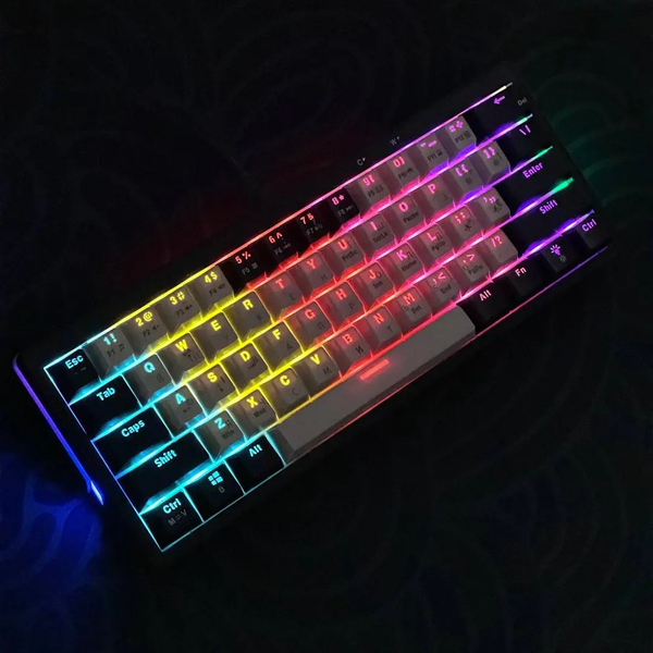 Ігрова механічна клавіатура Kondor Starlight / Дротове підключення / Brown Switch / White Black 570 фото