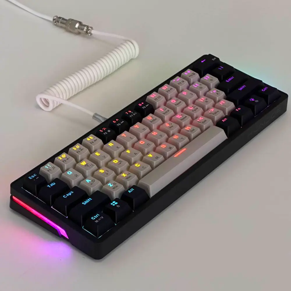 Ігрова механічна клавіатура Kondor Starlight / Дротове підключення / Brown Switch / White Black 570 фото