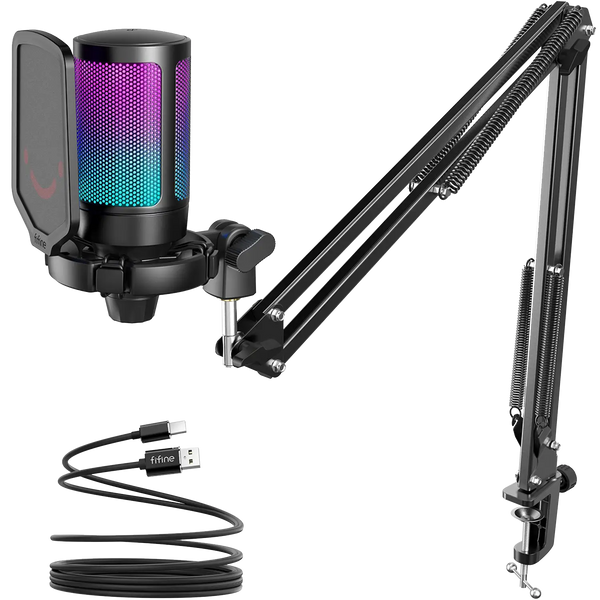 Студийный конденсаторный микрофон FIFINE A6T / RGB подсветка / Black 324 фото