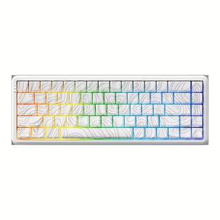 Игровая проводная магнитная клавиатура AJAZZ AK680 MAX / RGB / Magnetic Switch / 8К / White Lines 234 фото
