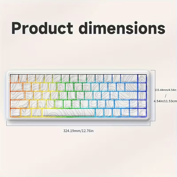 Игровая проводная магнитная клавиатура AJAZZ AK680 MAX / RGB / Magnetic Switch / 8К / White Lines 234 фото